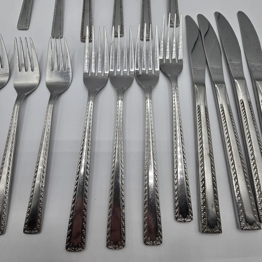 Vtg Lot of 18 WATERTOWN Mid-Century Stainless Steel Flatware Japan Spoon‎ Fork +